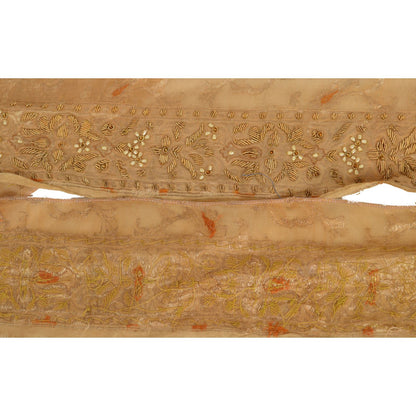 Sanskriti Vintage Sari Border Hand Beaded Woven 1 Yd Craft Trim Sewing Lace