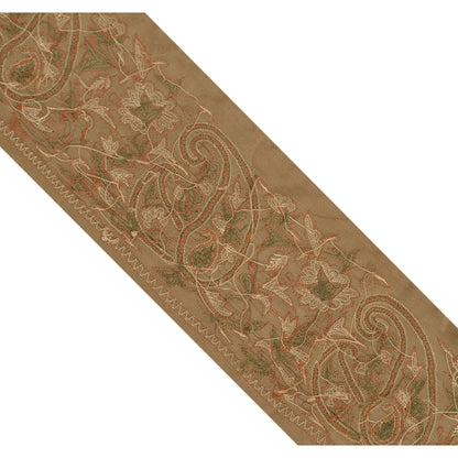 Sanskriti Vintage Sari Bord Håndbroderet 1 Yard Håndværkskant Syning Cremefarvet Blonde