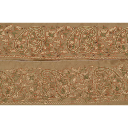 Sanskriti Vintage Sari Bord Håndbroderet 1 Yard Håndværkskant Syning Cremefarvet Blonde