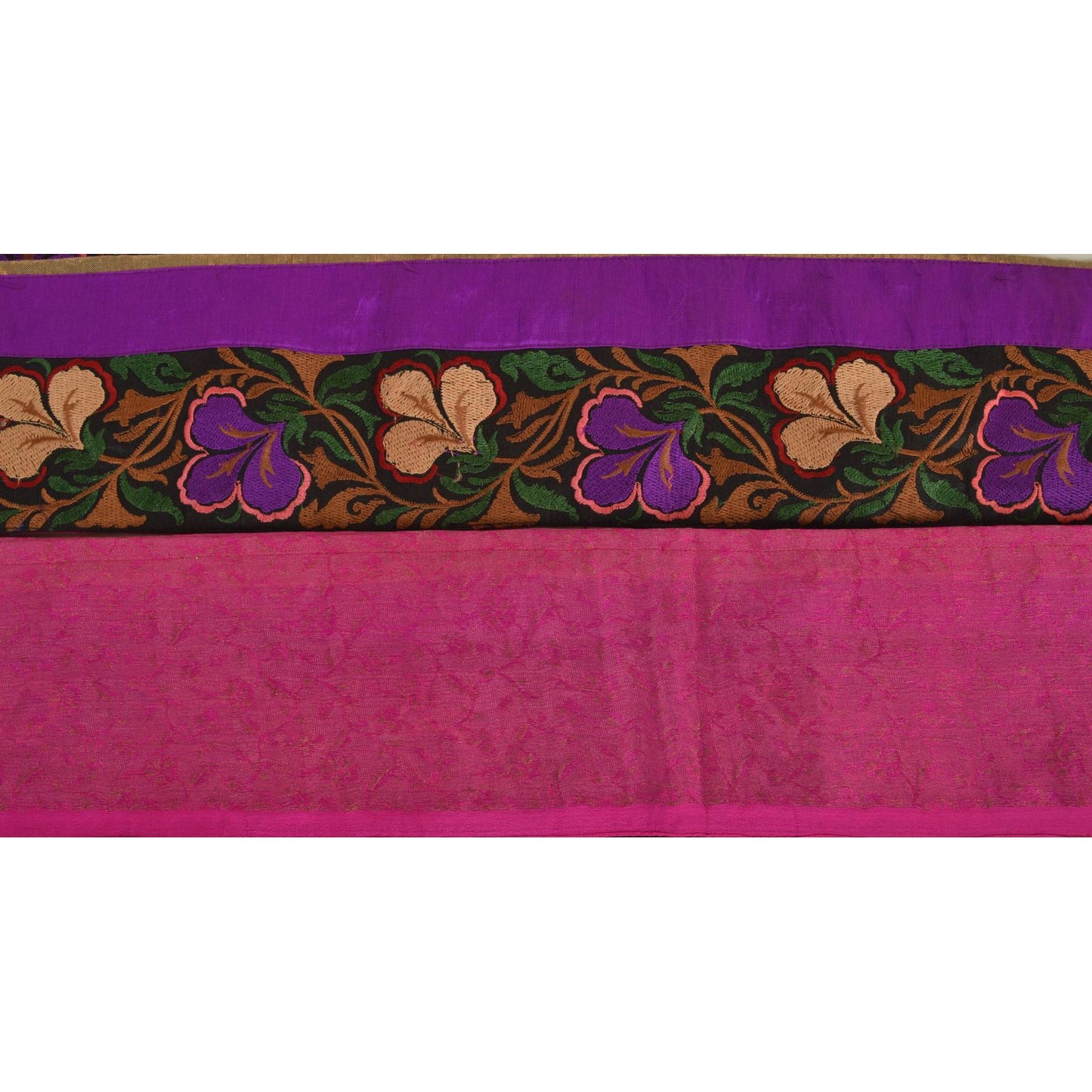 Sanskriti Vintage Sari Border Embroidered 1 Yd Indian Trim Sewing Purple Lace