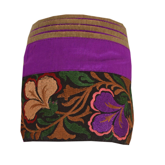 Sanskriti Vintage Sari Border Embroidered 1 Yd Indian Trim Sewing Purple Lace