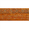 Sanskriti Vintage Sari Border Hand Beaded 1 Yd Trim Sewing Saffron Bandhani Lace