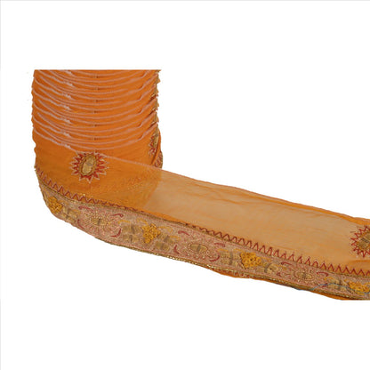 Sanskriti Vintage Sari Border Hand Beaded 1 Yd Indian Trim Sewing Saffron Lace