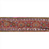Sanskriti Vintage Sari Border Hand Beaded Woven 1 Yd Trim Sewing Pink Lace