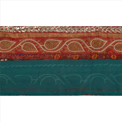 Sanskriti Vintage Sari Border Hand Beaded 1 Yd Indian Trim Sewing Blue Lace