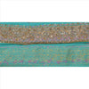 Sanskriti Vintage Sari Border Hand Beaded 1Yd Indian Trim Sewing Sea Green Lace