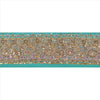 Sanskriti Vintage Sari Border Hand Beaded 1Yd Indian Trim Sewing Sea Green Lace