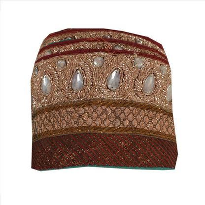 Sanskriti Vintage Sari Border Hand Beaded 1 Yd Indian Trim Sewing Green Lace