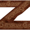 Sanskriti Vintage Sari Border Hand Beaded 1 Yd Indian Trim Sewing Brown Lace