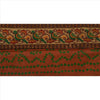 Sanskriti Vintage Sari Border Embroidered 1 Yd Trim Sewing Brown Bandhani Lace