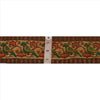 Sanskriti Vintage Sari Border Embroidered 1 Yd Trim Sewing Brown Bandhani Lace