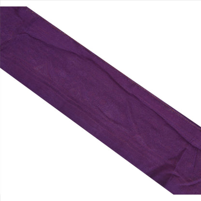 Sanskriti Vintage Sari Border Hand Beaded 1 Yd Trim Sewing Purple Mirror Lace