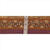 Sanskriti Vintage Sari Border Hand Beaded 1 Yd Trim Sewing Purple Mirror Lace