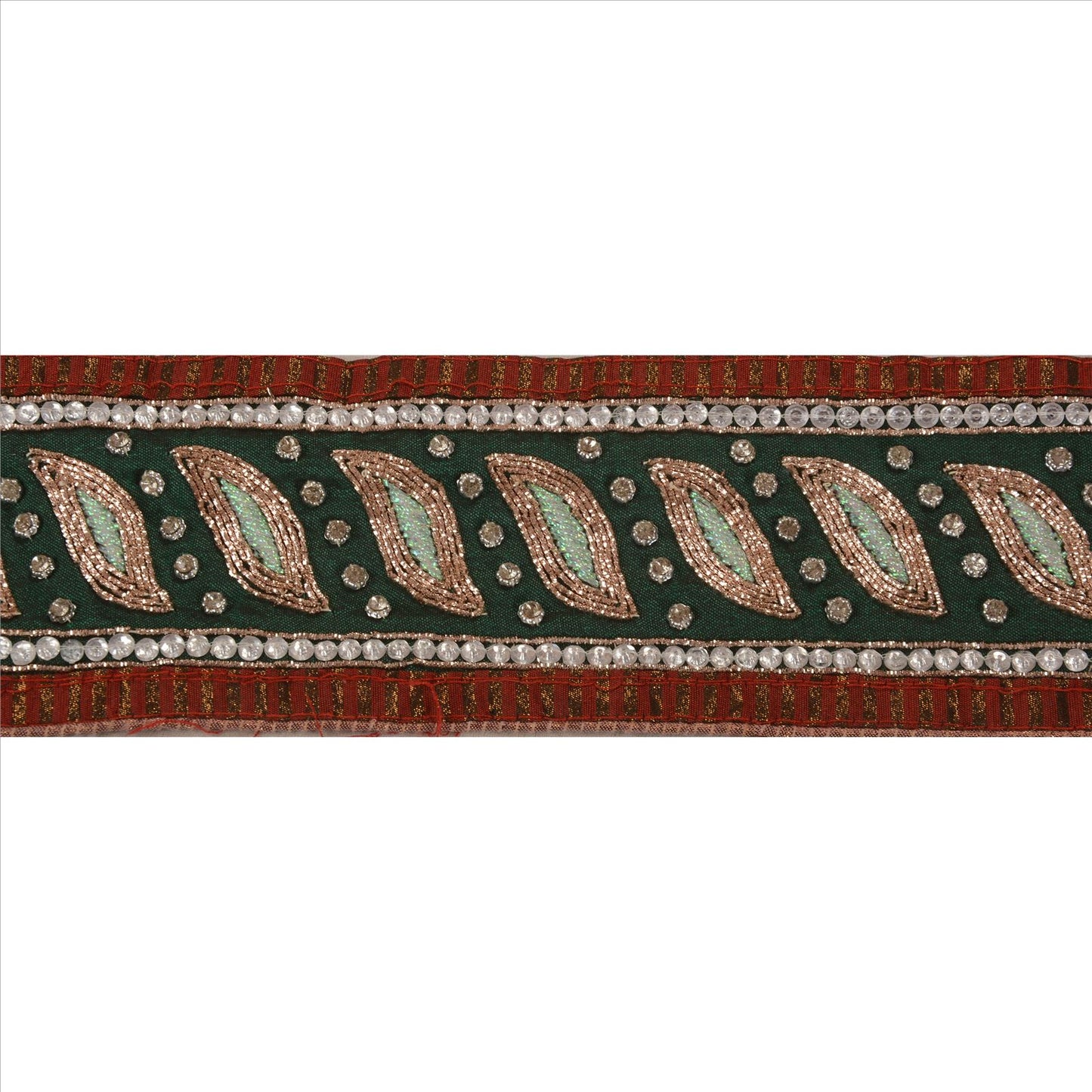 Sanskriti Vintage Sari Border Hand Beaded 1 Yd Indian Trim Sewing Purple Lace