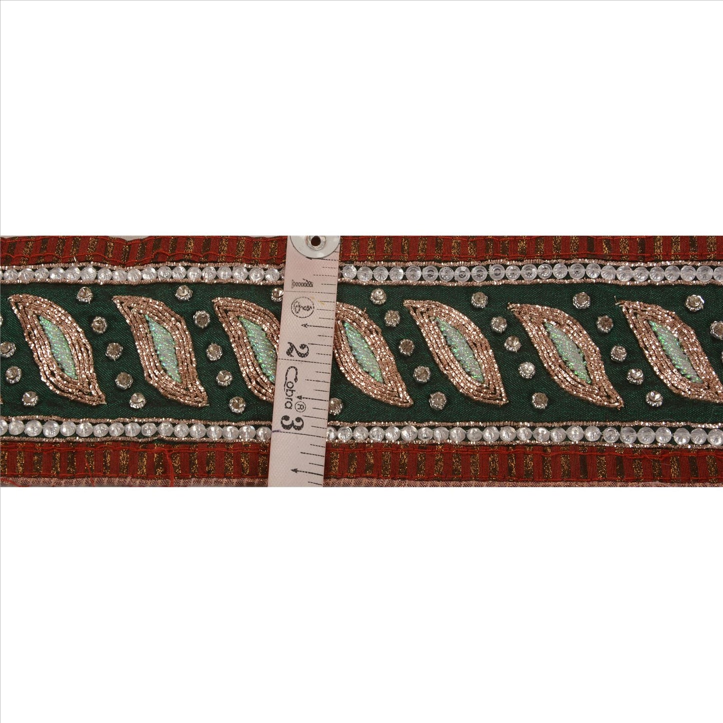 Sanskriti Vintage Sari Border Hand Beaded 1 Yd Indian Trim Sewing Purple Lace