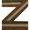 Sanskriti Vintage Sari Border Hand Beaded 1Yd Trim Sewing Green Rhinestone Lace
