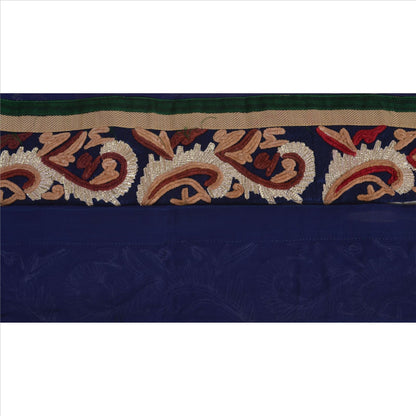 Sanskriti Vintage Saree Border Embroidered 1 Yd Indian Trim Sewing Blue Lace