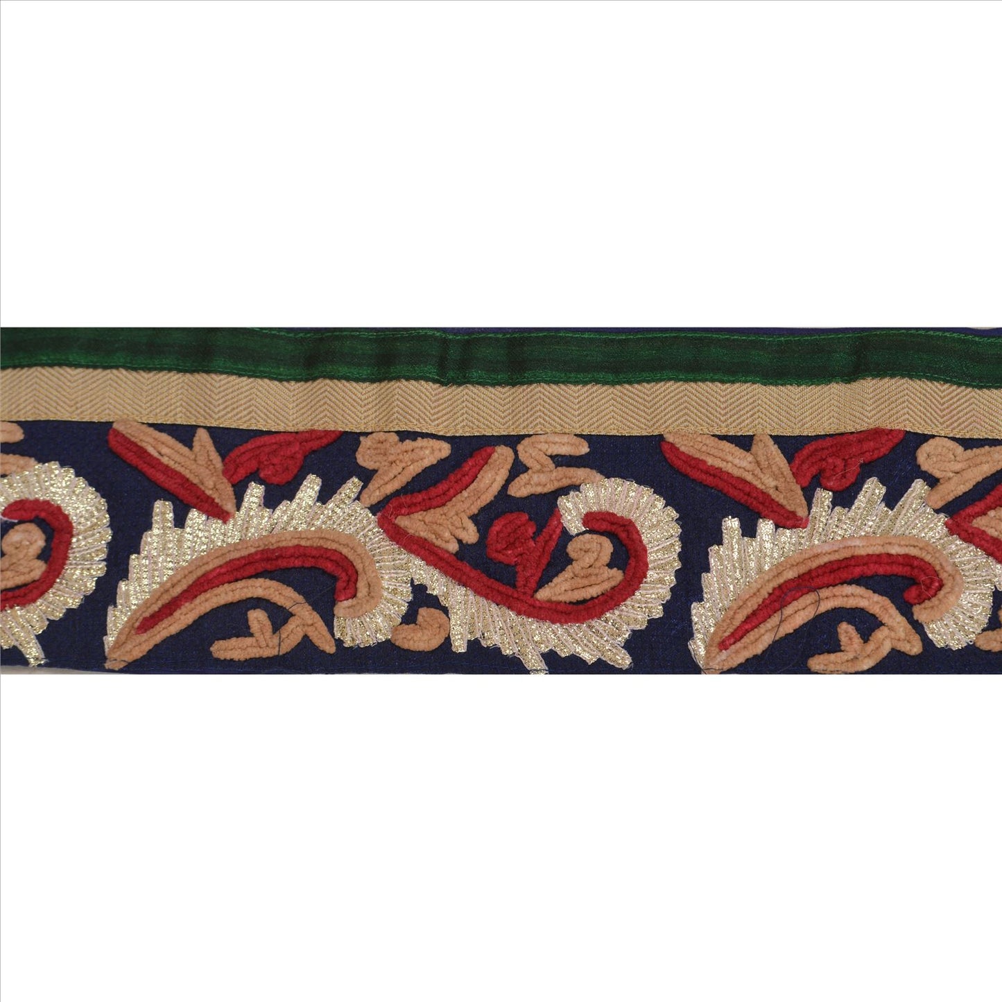 Sanskriti Vintage Saree Border Embroidered 1 Yd Indian Trim Sewing Blue Lace