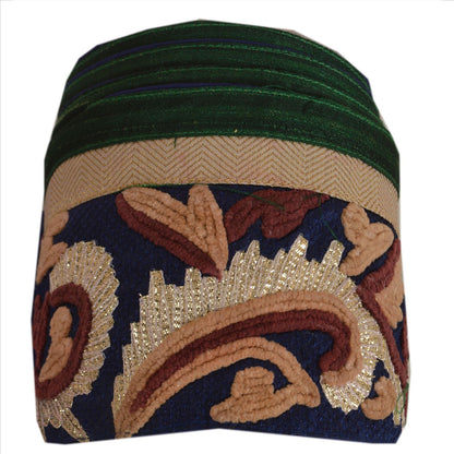 Sanskriti Vintage Saree Border Embroidered 1 Yd Indian Trim Sewing Blue Lace