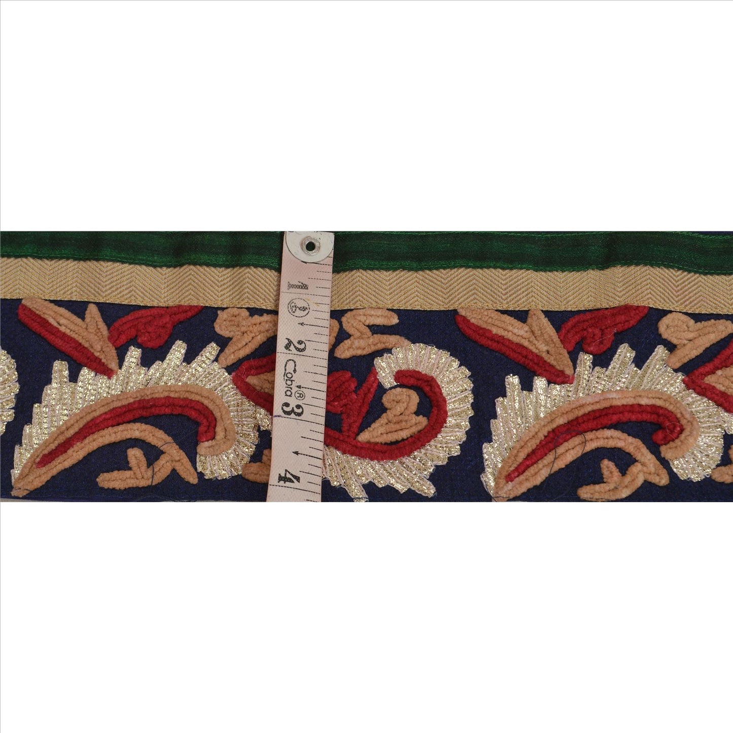 Sanskriti Vintage Saree Border Embroidered 1 Yd Indian Trim Sewing Blue Lace