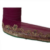 Sanskriti Vintage Sari Border Hand Beaded 1 Yd Indian Trim Sewing Purple Lace