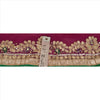 Sanskriti Vintage Sari Border Hand Beaded 1 Yd Indian Trim Sewing Purple Lace