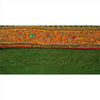 Sanskriti Vintage Sari Border Hand Beaded 1 Yd Trim Sewing Green Rhinestone Lace