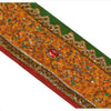 Sanskriti Vintage Sari Border Hand Beaded 1 Yd Trim Sewing Green Rhinestone Lace
