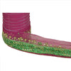 Sanskriti Vintage Sari Border Hand Beaded 1Yd Trim Sewing Purple Rhinestone Lace