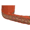 Sanskriti Vintage Saree Border Hand Beaded 1 Yard Trims Sewing Orange Zari Lace