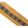 Sanskriti Vintage Sari Border Woven Brocade Woven 1 Yd Trim Sewing Yellow Lace