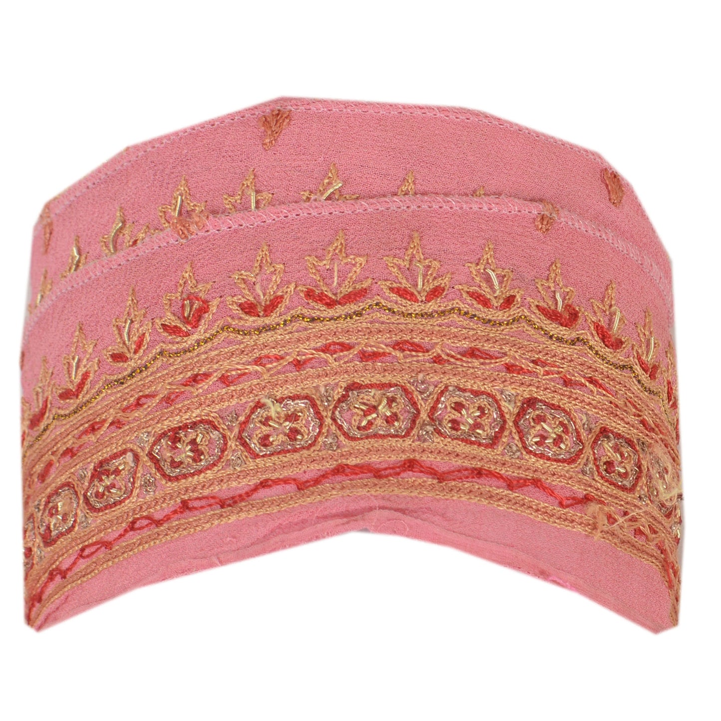 Sanskriti Vintage Sari Border Hand Embroidered 1 Yd Indian Trim Ribbon Pink Lace