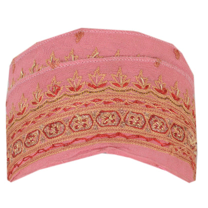 Sanskriti Vintage Sari Border Hand Embroidered 1 Yd Indian Trim Ribbon Pink Lace