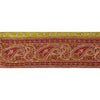 Sanskriti Vintage Sari Border Hand Beaded 1 YD Pure Silk Trim Sewing Green Lace