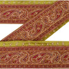 Sanskriti Vintage Sari Border Hand Beaded 1 YD Pure Silk Trim Sewing Green Lace