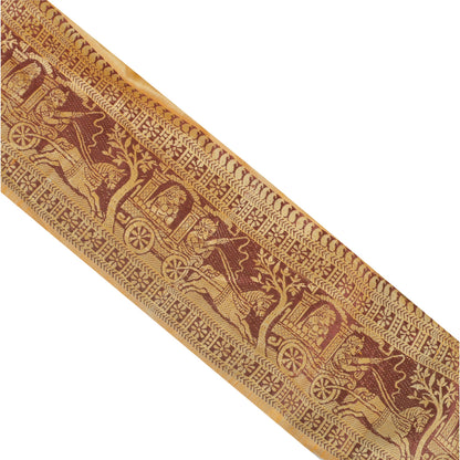 Sanskriti Vintage Sari Border Woven Baluchari 1 Yd Indian Trim Sewing 4"W Lace