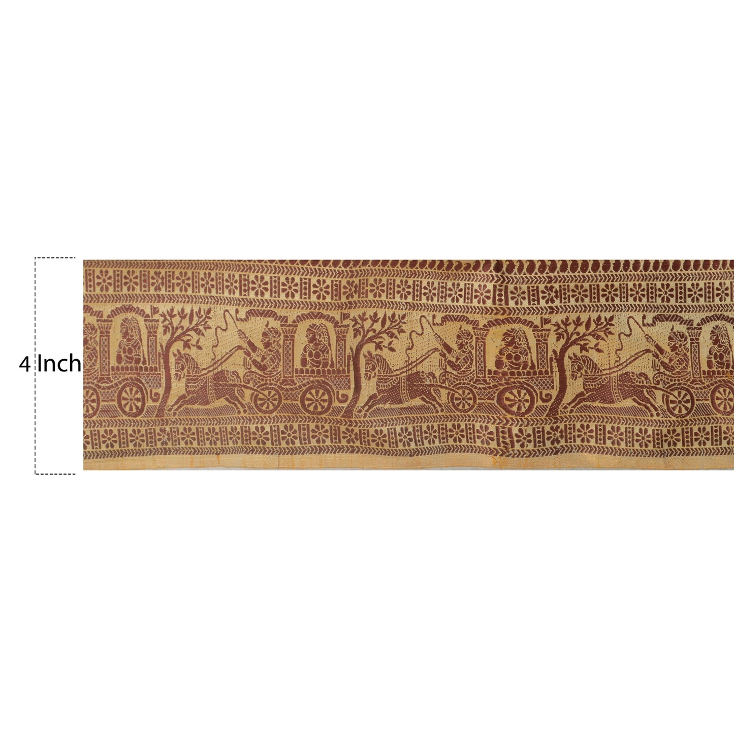 Sanskriti Vintage Sari Border Woven Baluchari 1 Yd Indian Trim Sewing 4"W Lace