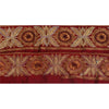 Sanskriti Vintage Sari Border Hand Beaded 1 Yd Indian Trim Sewing Dark Red Lace