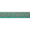 Sanskriti Vintage Sari Border Hand Beaded 1Yd Indian Trim Sewing Green Zari Lace