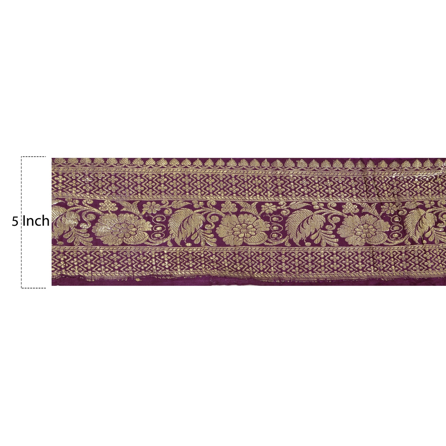 Sanskriti Vintage Sari Border Woven Brocade 1 Yd Trim Sewing Purple Decor Lace