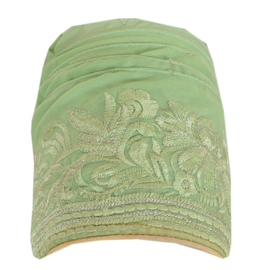 Sanskriti Vintage Sari Border Embroidered 1 Yd Trim Sewing Green Indian Lace