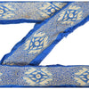 Sanskriti Vintage Sari Border Hand Beaded 1 Yd Craft Trim Sewing Dark Blue Lace