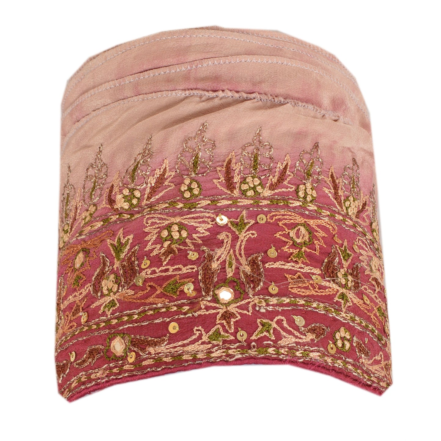 Sanskriti Vintage Sari Border Hand Beaded 1Yd Indian Trim Sewing Purple Zari Lace