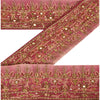 Sanskriti Vintage Sari Border Hand Beaded 1Yd Indian Trim Sewing Purple Zari Lace