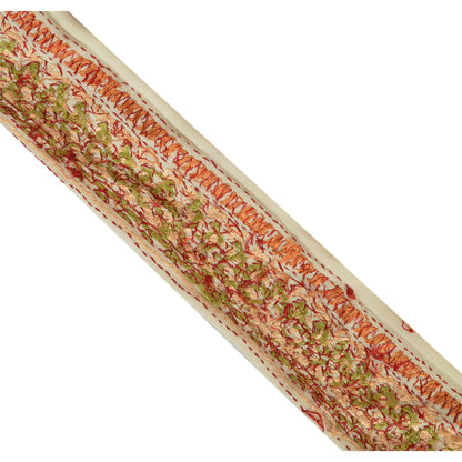 Sanskriti Vintage Sari Border Hand Embroidered Suzani 1Yd Trim Sewing Craft Lace