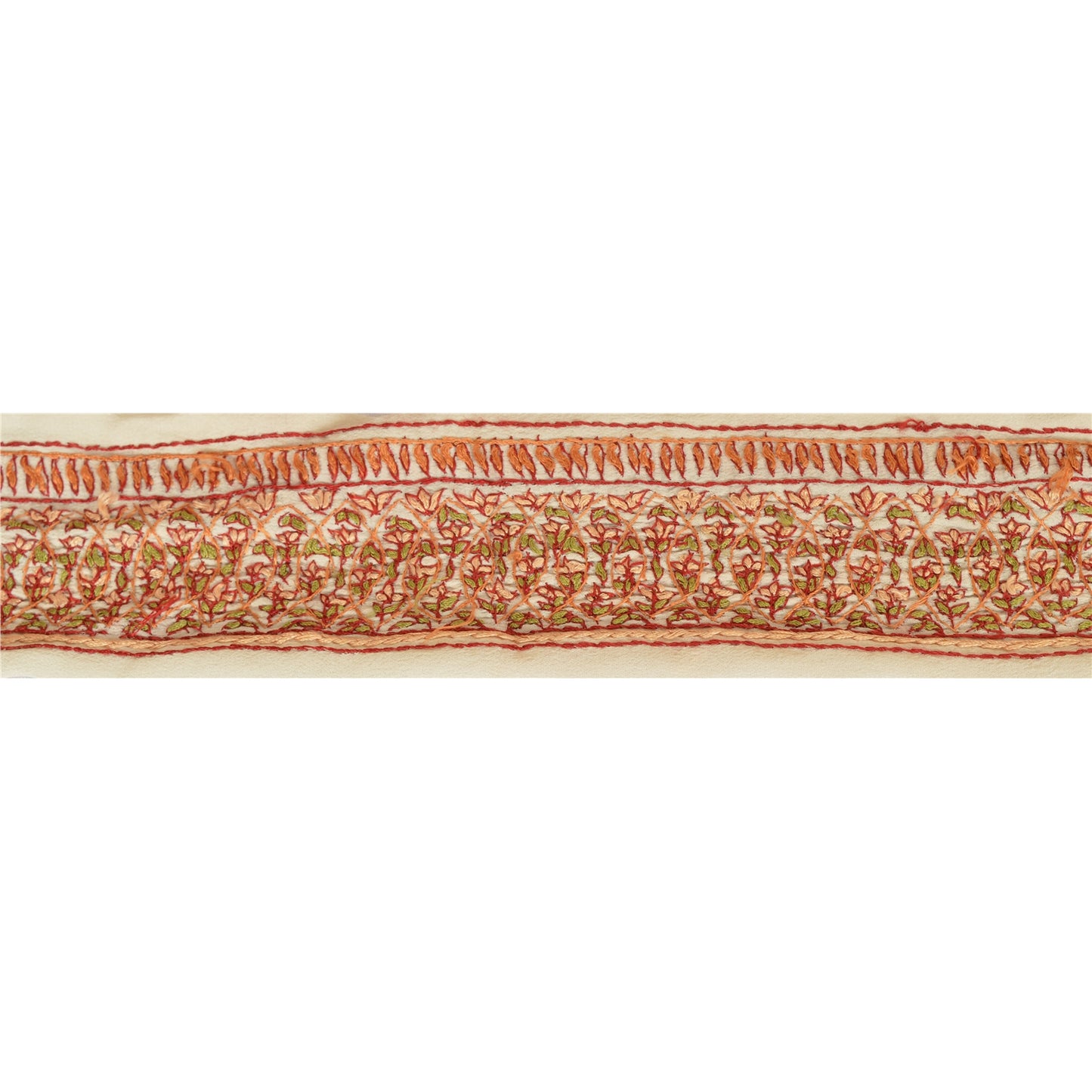 Sanskriti Vintage Sari Border Hand Embroidered Suzani 1Yd Trim Sewing Craft Lace