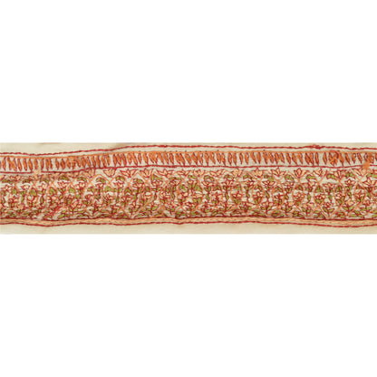 Sanskriti Vintage Sari Border Hand Embroidered Suzani 1Yd Trim Sewing Craft Lace
