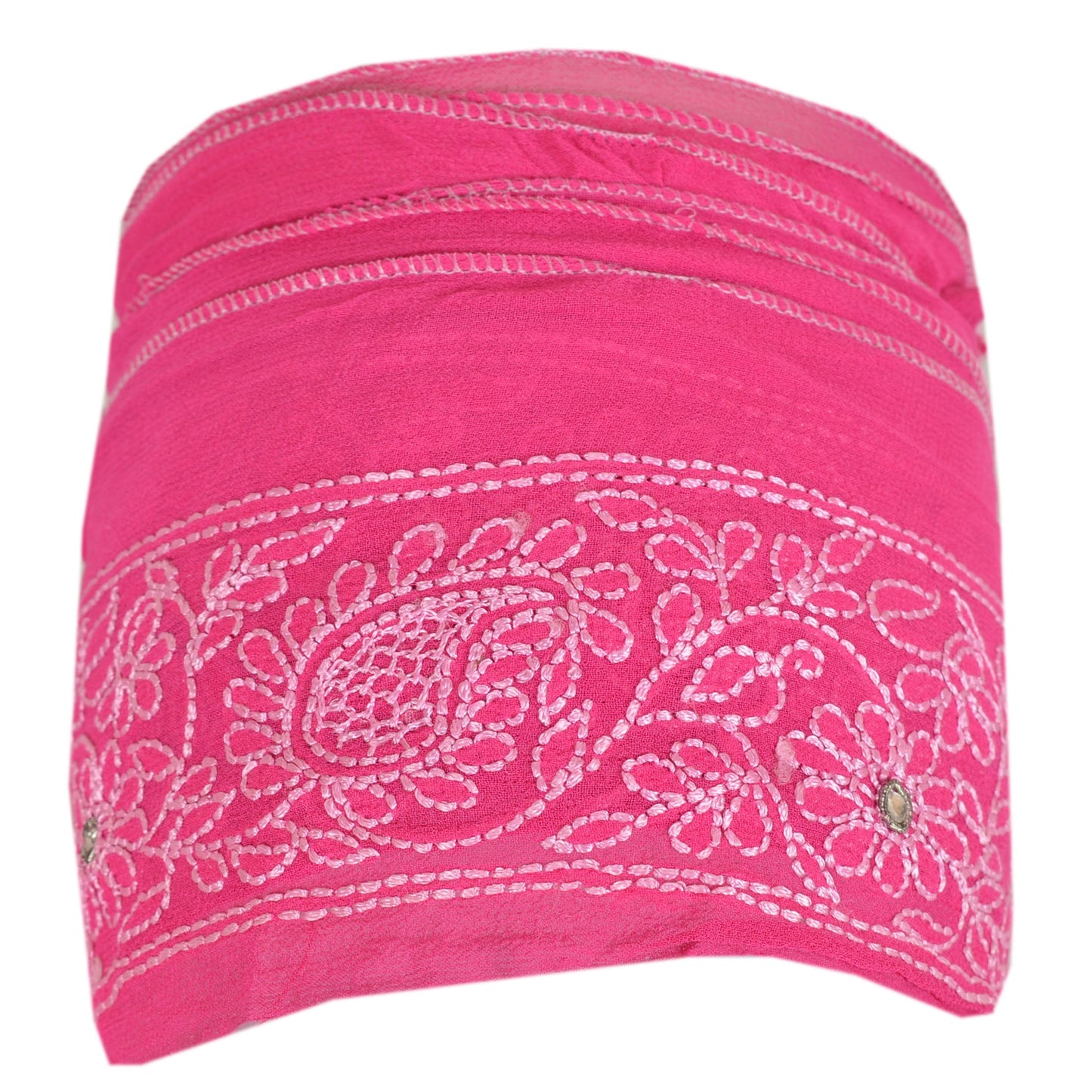 Sanskriti Vintage Sari Border Hand Embroidered Chikankari 1 YD Trim Sewing Lace