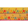 Sanskriti Vintage Sari Border Hand Beaded 1 Yd Indian Trim Sewing Yellow Lace