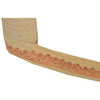 SANSKRITI VINTAGE Border Hand Embroidered 1 YD Trim Ribbon Olive Green Lace